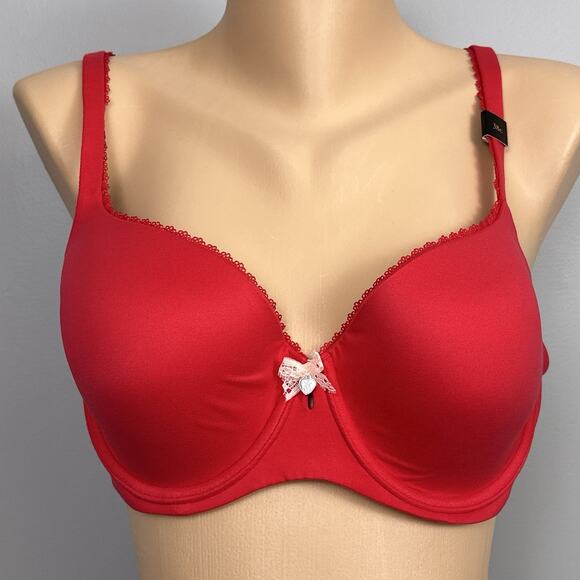 New Y2K Victoria’s Secret Body By Victoria Lined Demi Bra Size 38C Red 303180 - Picture 1 of 7